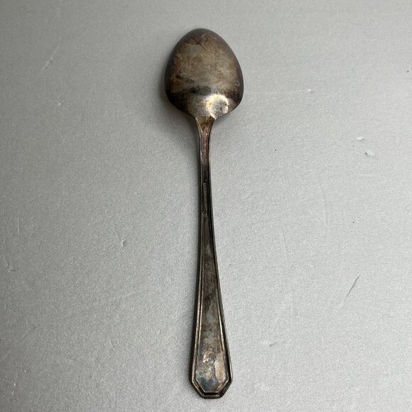 Wm Rogers & Sons AA 8”Serving Spoon MAYFAIR Pattern Silver Plate Antique - Picture 5 of 7